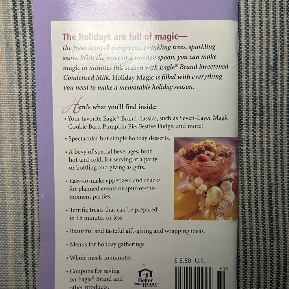 Eagle Brand Holiday Magic Cookbook 88 Recipes Dessert Baking Vintage Booklet Y2K